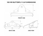 100 mm Silver Butterfly Clipboard Clip 